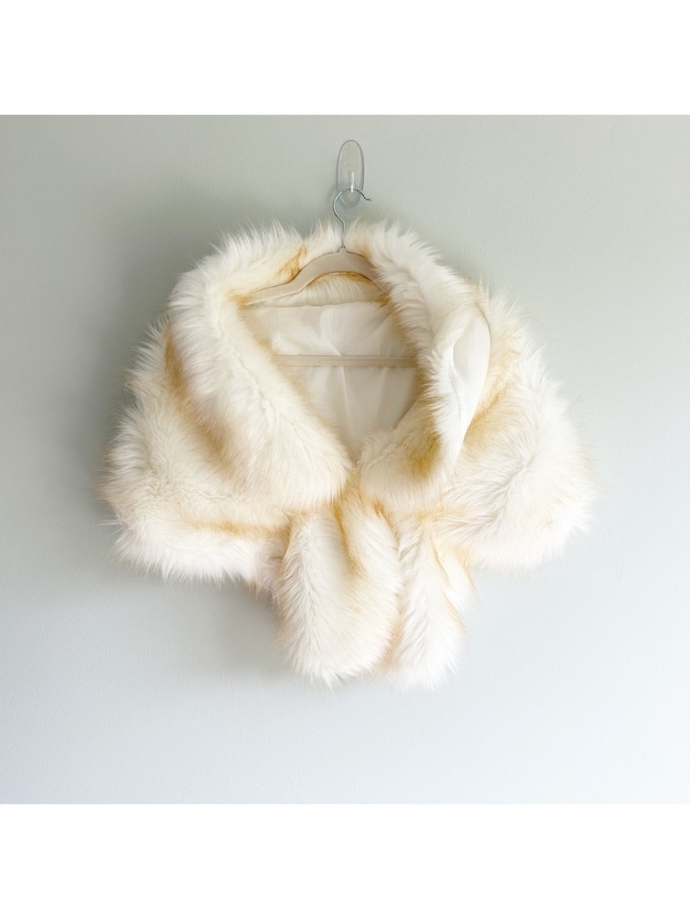 Ivory Faux Fur Shawl Stole